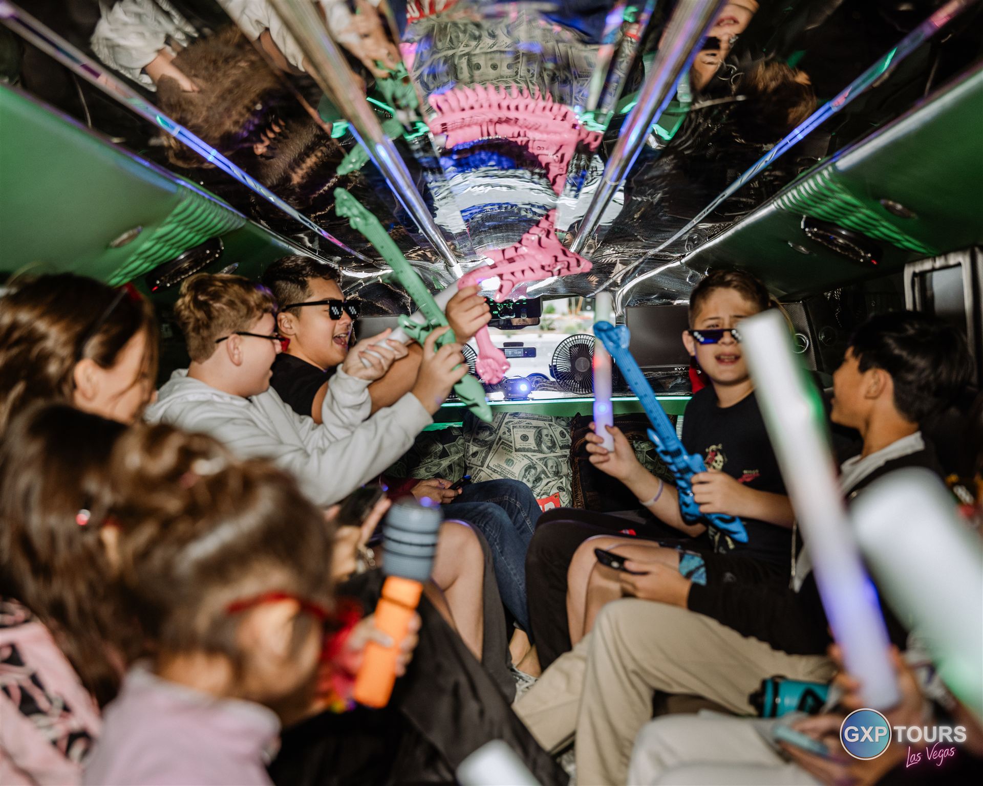 Kids dancing on party bus Las Vegas